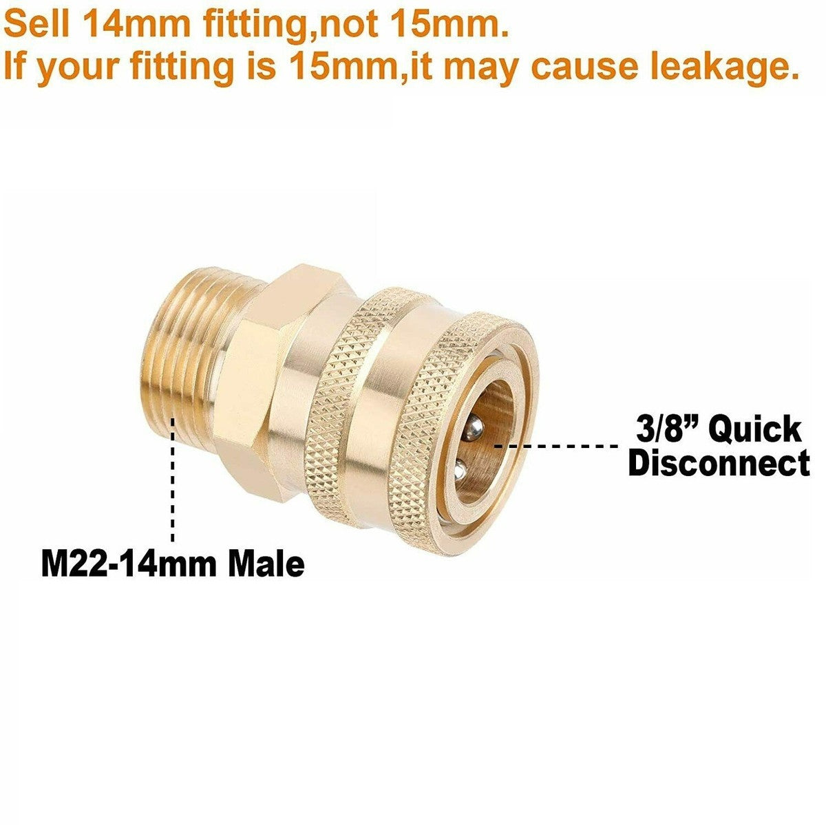 PRESSURE WASHER ADAPTER M22-14 mm Swivel to 3/8"