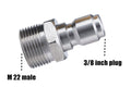 PRESSURE WASHER ADAPTER M22 Male Screw to 3/8" QC