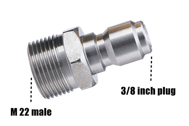PRESSURE WASHER ADAPTER M22 Male Screw to 3/8" QC