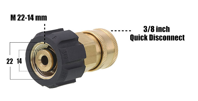 PRESSURE WASHER ADAPTER M22F TO 3/8''F QC
